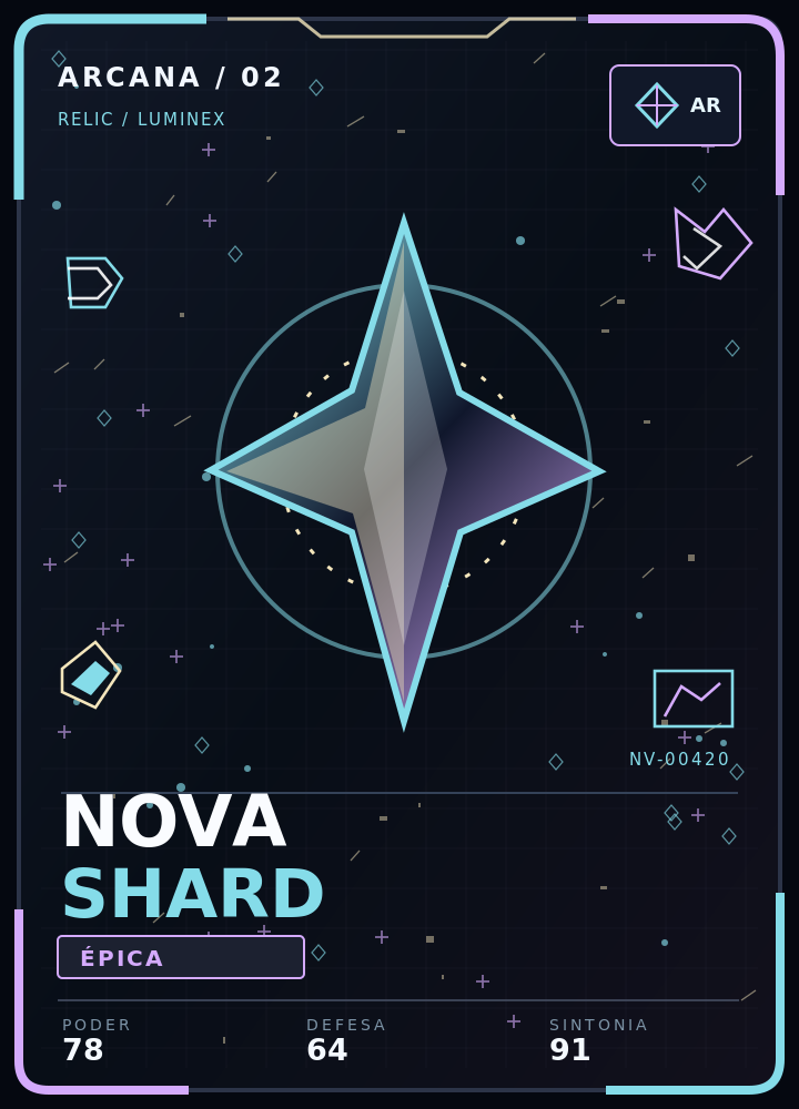 Carta Nova Shard: estrela cristalina azul