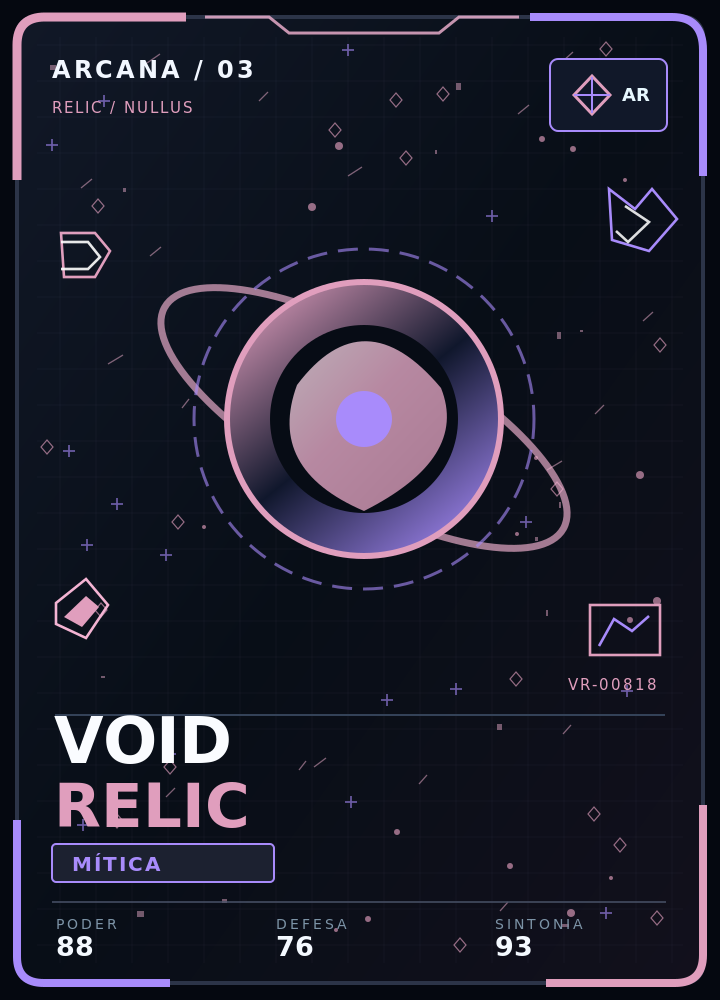 Carta Void Relic: relíquia circular futurista